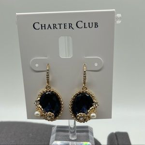 Charter Club Gold and Blue Drop Earrings